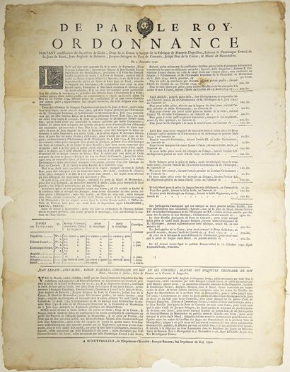 null 120 - LANGUEDOC. TARN. AVEYRON. 1746. Placard (58 x 46). « DE PAR LE ROY. Ordonnance...