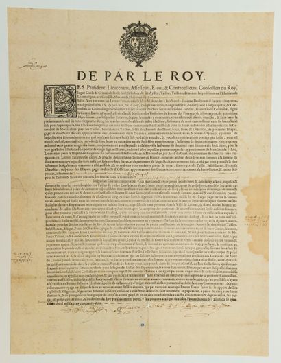 null 46 - TARN AND GARONNE. 1652. POUPAS (82). DENIERS DU ROY. TAILLES of the Election...