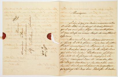 null 419 - HENRI V, LE DUC DE BORDEAUX, EN EXIL. 1842. Lettre autographe signée MONTBEL...
