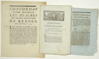 null 179 - ILLE ET VILAINE - RENNES (35). 3 Printed matter: "CONCORDAT entre Messieurs...