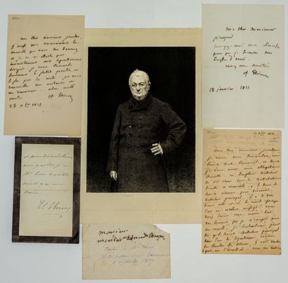null 396 - Adolphe THIERS. 4 Lettres autographes signées (dont 1 de sa femme) et...