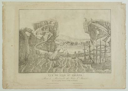 null 334 - « Vue de L’ILE DE SAINTE-HÉLÈNE, prise à proximité du Fort St James, on...
