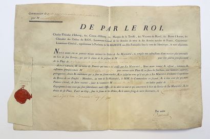null 154 - SAINT DOMINGUE. Piece signed Charles-Théodat d'ESTAING, Cie, Comte d'Estaing,...