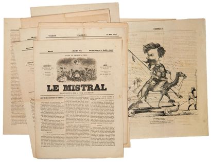 null 475 - 15 JOURNAUX MARSEILLAIS « LE MISTRAL », de 1858 à 1861, bimensuel satyrique...