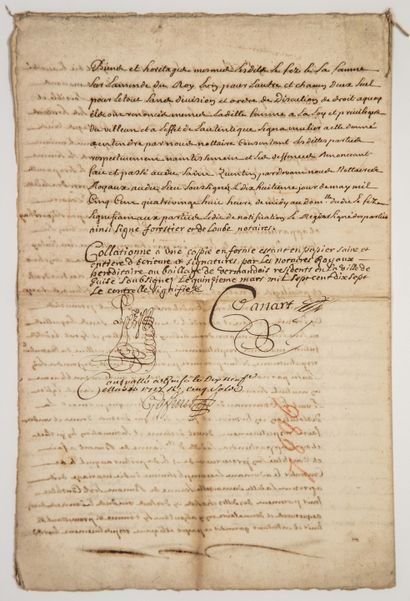 null 23 - AISNE. 1588 : Contrat de Mariage de Jean LEFEBVRE, Ecuyer Seigneur de L’ESTANG,...