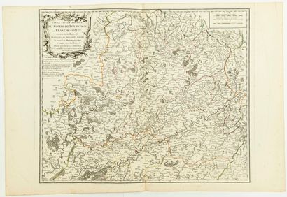 null 124 - CARTE de 1749 : «Partie septentrionale du comté de BOURGOGNE ou FRANCHE-COMTÉ,...