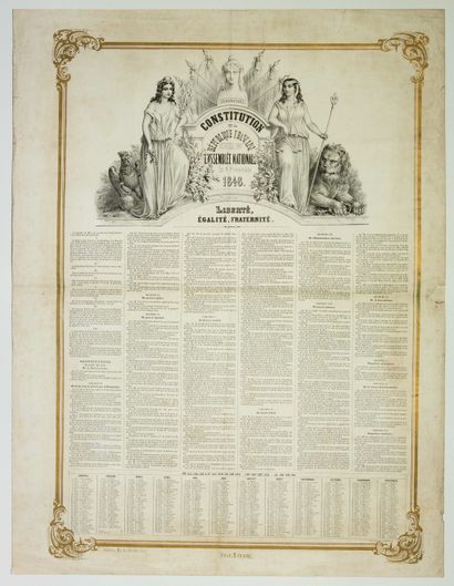 null 437 - CONSTITUTION DE 1848, avec L’ABOLITION DE L’ESCLAVAGE. « CONSTITUTION...