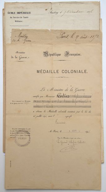 null 499 - (ARMÉE D’AFRIQUE). Papiers militaires d’Alphonse Édouard CORTIES Médecin-Principal....
