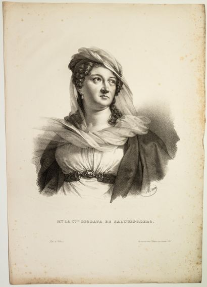 null 392 - La Comtesse Diodata de SALUCES-ROERO, femme de Lettres. Dessin de Maurin,...