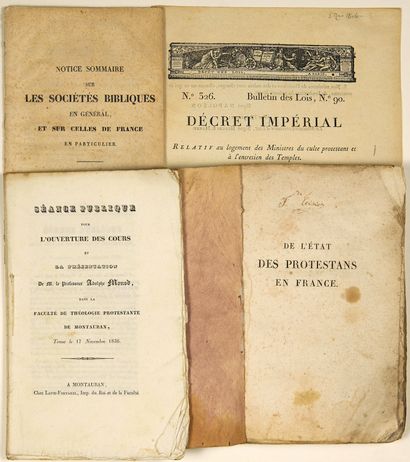 null 291 - PROTESTANTISME. 4 Imprimés : Décret Impérial du 5 mai 1806, relatif au...