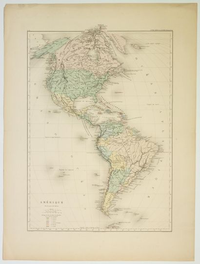 null 485 - Carte de l’«AMÉRIQUE» dressé par Auguste-Henri DUFOUR (1789-1865). Impr....