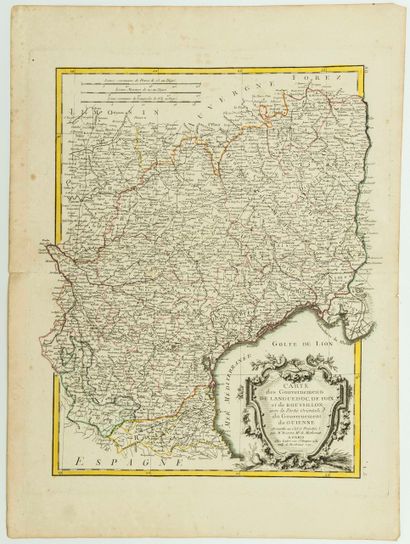 null 163 - MAP of 1771: "Map of the Governments of LANGUEDOC, FOIX and ROUSSILLON...