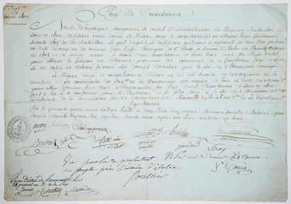 null 259 - LOIR ET CHER. 1795. Congé signé du Conseil du 1er Bataillon de LOIR ET...