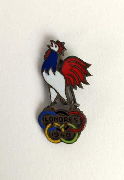 null Olympic Games/London, summer 1948. Enamelled badge of the French team, tricolour...