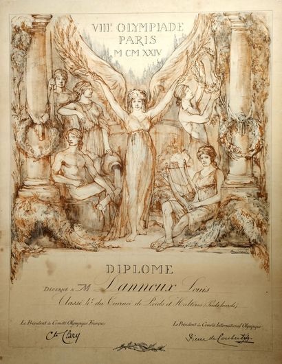 null Jeux Olympiques/Paris, été 1924/Diplôme/Haltérophilie. Diplôme officiel VIII...