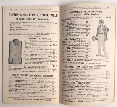 null Omnisport/Equipementier/Golf/Tennis. Superbe catalogue Williams de 1926...En...