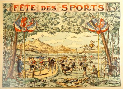 null Omnisport/Game. Lithography full of joy to celebrate the "Fête des Sports"....