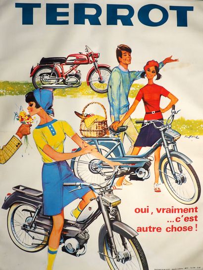 null Motorcycle/Moped/Terrot. Color canvas poster. "Terrot, yes, really it is something...