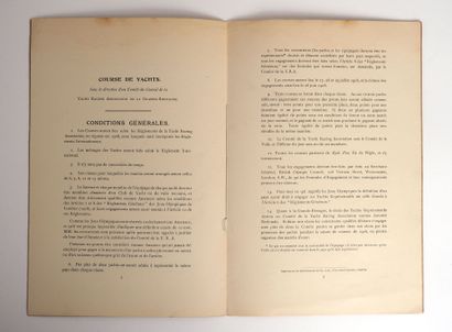 null Olympic Games/London, summer 1908. Small official booklet: "Yachting regulations."...