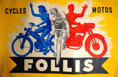 null Cyclisme/Motocyclisme/Follys/Lyon/. Belle affiche construite à la Paul Colin...