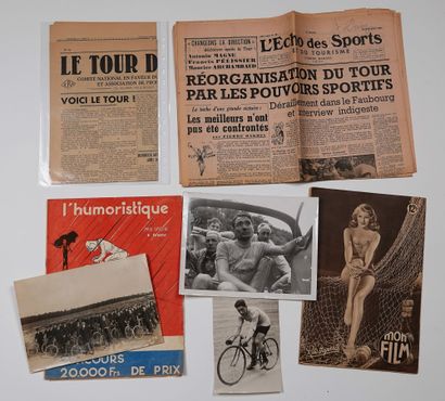 null Cyclisme / Caricatures/Cinéma /Echo des Sports/Humour/Vin/Demi-Fond. Deux beaux...
