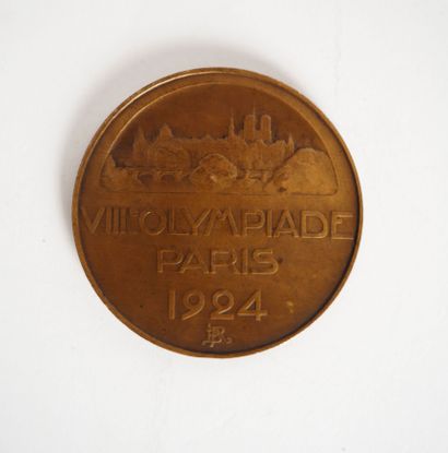 null Jeux Olympiques/Paris, été 1924/Médaille de participant. Avers : Athlète lauré,...