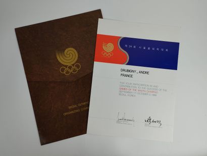 null Olympic Games/Seoul, summer 1988/Weightlifting. Official and illustrated diploma...