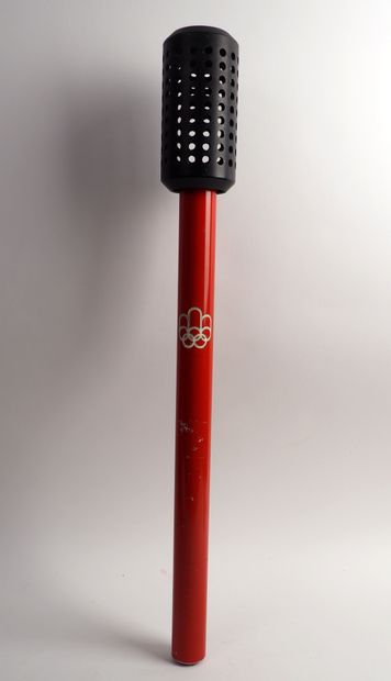 null Olympic Games/Montreal, summer 1976. Official torch in aluminium, red arm, black...