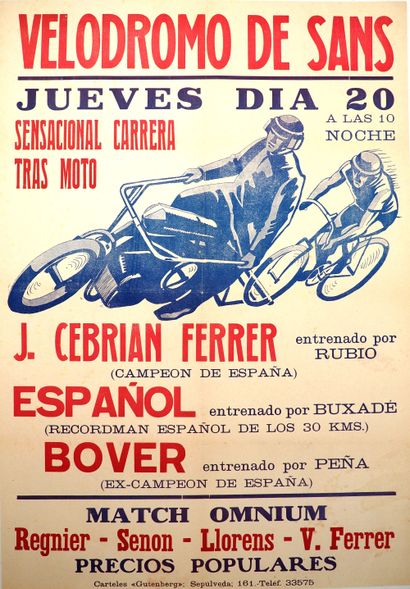Cyclisme/Stayer/Demi-fond/Espagne/Bover....