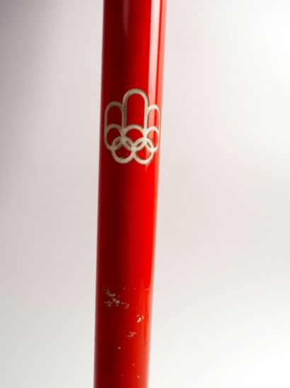 null Olympic Games/Montreal, summer 1976. Official torch in aluminium, red arm, black...
