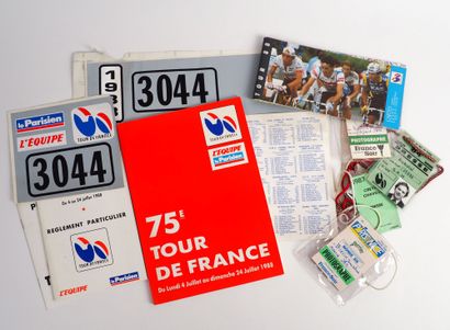 Cyclisme/Tour 1988. Ensemble de 7 pièces...