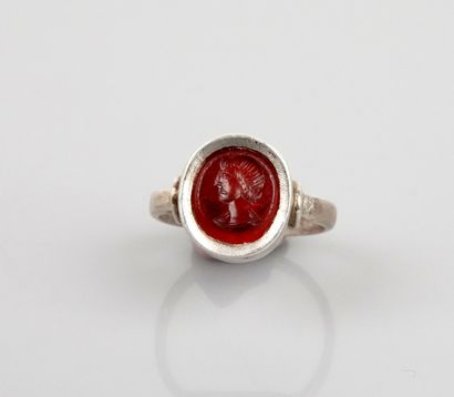 null Ring with intaglio decoration representing a bust of a young man

Modern setting....