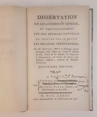 MALADIES VENERIENNES / « Dissertation sur...