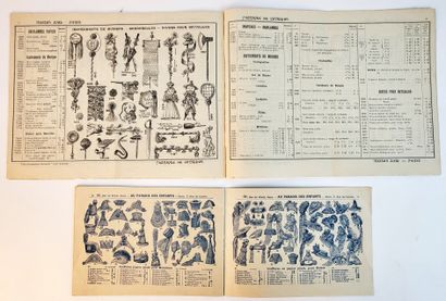 null COTILLONS / Ensemble de 2 catalogues illustrés fin XIX° de maison de vente de...