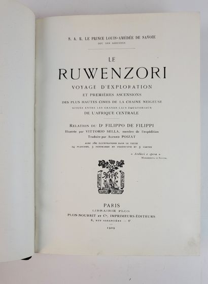 null AFRIQUE CENTRALE / « Le Ruwenzori – Voyage d’exploration » par le Prince Louis-Amédée...