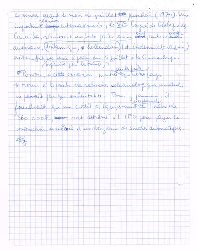 null VOLCANS – Haroun TAZIEFF (1914-1998, vulcanologue) / Manuscrit autographe d’un...