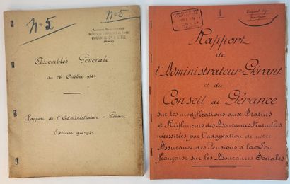 null AISNE – GUISE – FAMILISTERE / Partie d’archives : Assemblée Général d’oct. 1921,...