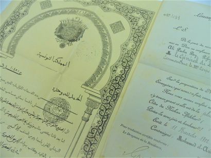 null TUNISIA - Order of the NICHAN IFTIKAR / Diploma of Grand Cordon awarded on May...