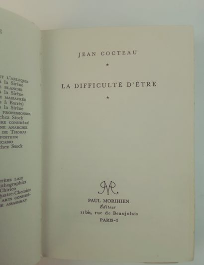 null Jean COCTEAU – Reliure Abbaye de Maumont / Suite de 2 volumes reliés signés...