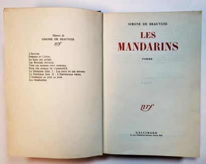 null Simone de BEAUVOIR – Cartonnage PRASSINOS / « Les Mandarins », NRF Gallimard...