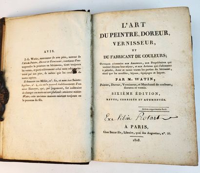 null "L'ART DU PEINTRE DOREUR VERNISSEUR ET DU FABRICANT DE COULEURS" by M.Watin,...