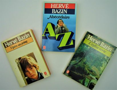 null Hervé BAZIN (1911-1996) / Suite of 3 books dedicated and signed by his hand....