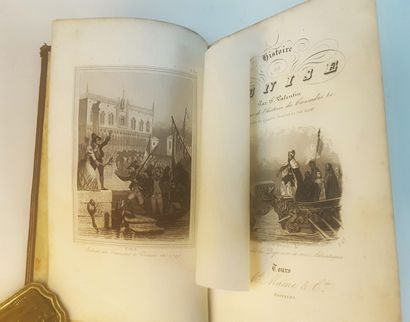 null VENICE - " Histoire de Venise " by F. Valentin, Tours Mame Cie 1844, bound in...