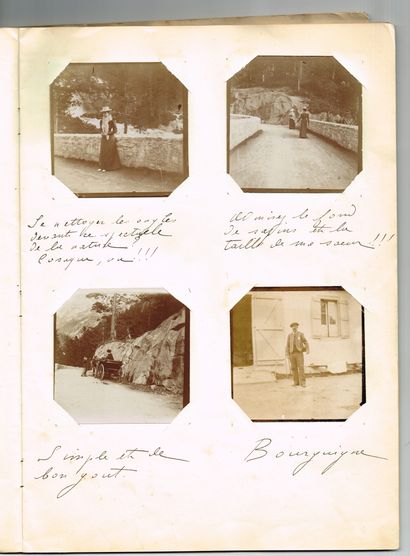 null CORRIDA / Notebook of 20 p in-fol (25 x 35 cm) with 76 amateur photographs on...