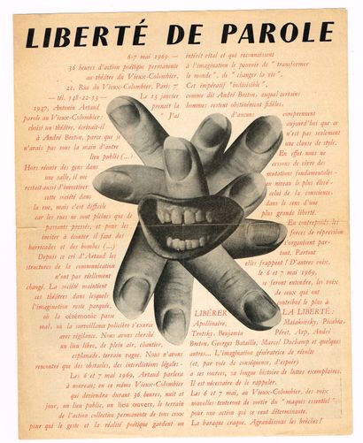 null AVANT-GARDE 1969 – « Liberté de Parole » / Plaquette-tract (4 p in-4) éditée...