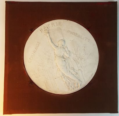 null SPORT - UNION DES SOCIETES DE GYMNASTIQUE / Original plaster by Alfred DUBOIS...