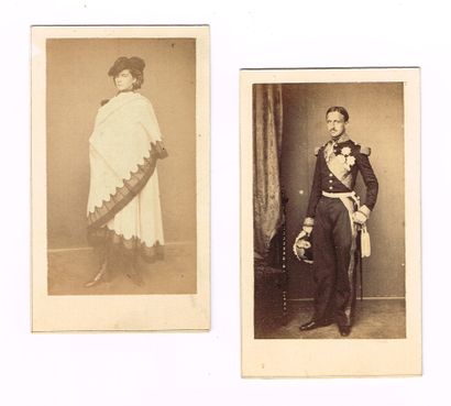 null KING QUEEN OF NAPLES (Francis II and Maria Sophia) / Set of 2 original photographs...