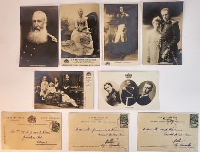 null BELGIUM - Royal Family / Exceptional set of 57 photos on postcards, circa 1910,...