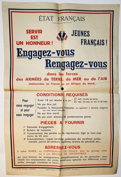 EPOQUE VICHY 1941 « Jeunes Français ! Engagez-vous...