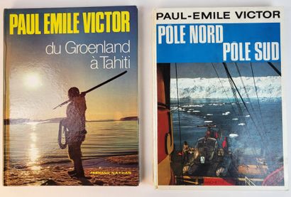 null Paul-Emile VICTOR (1907-1995, explorer) / Suite of 2 signed books : " Pôle Nord...